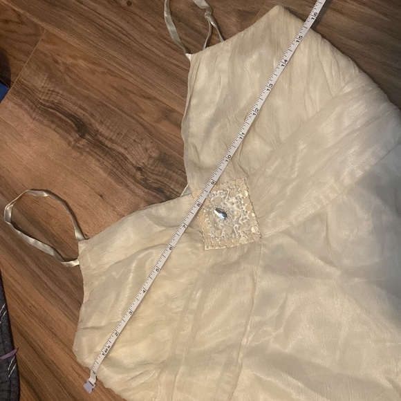 Beautiful Babydoll Blouse Tank Top Elegant Cream Pearl - Picture 7 of 9